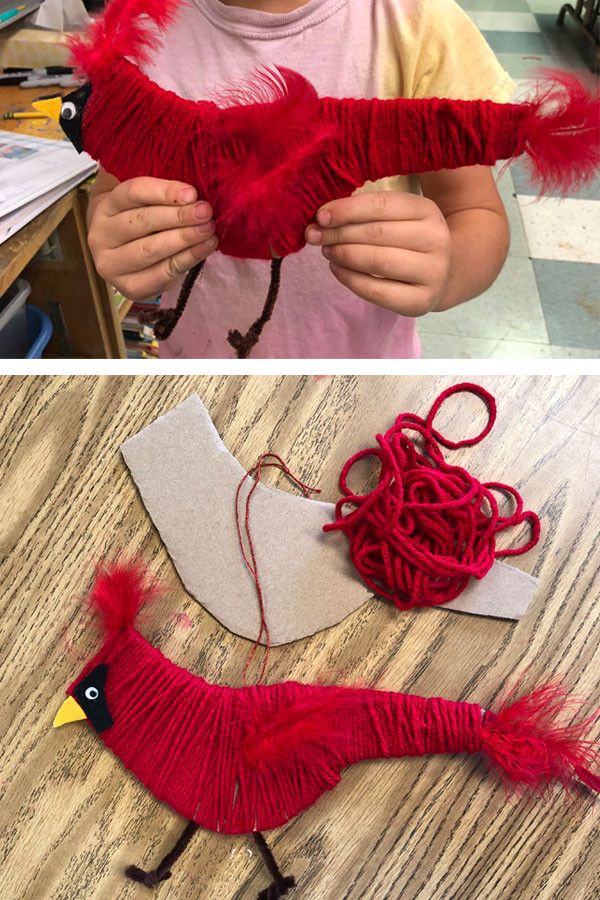 Yarn Crafts For Kids
 Easy Cardinal Yarn Craft · Art Projects for Kids