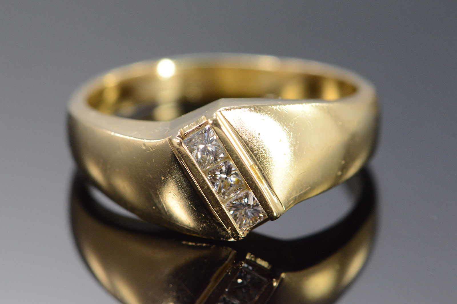 Yellow Diamond Wedding Rings
 14K 0 40 Ctw Princess Cut Diamond Men s Wedding Band Bling