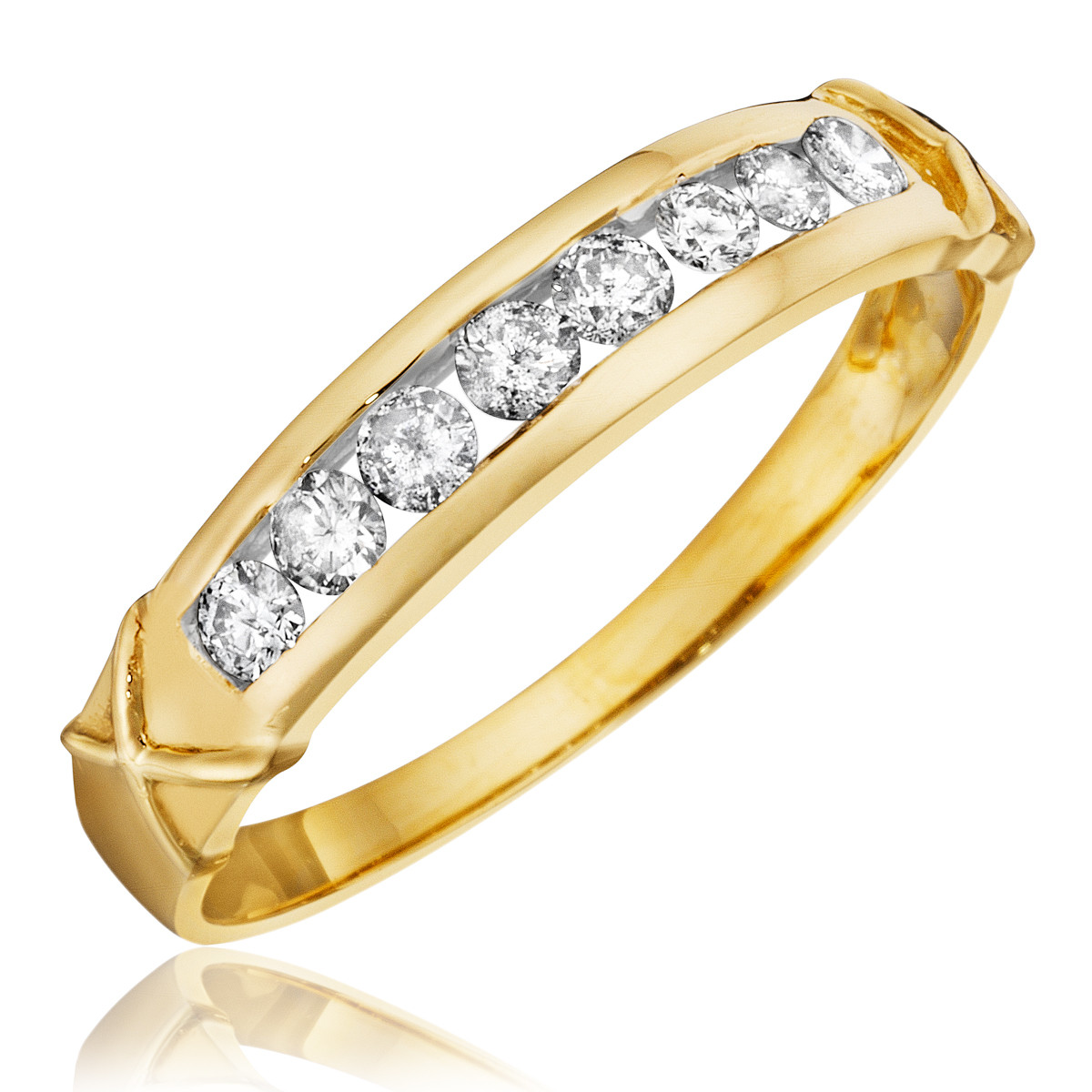 Yellow Diamond Wedding Rings
 14k yellow gold cz ring estate wedding band vintage la s