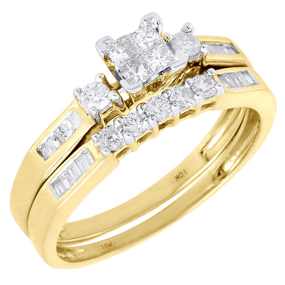 Yellow Diamond Wedding Rings
 La s 10K Yellow Gold Diamond Engagement Ring Princess