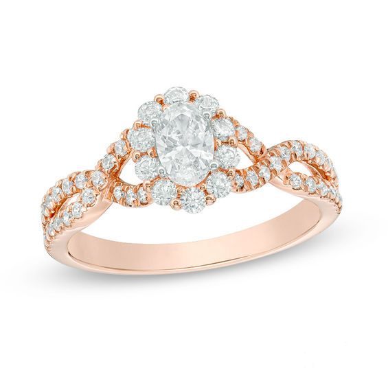Zales Diamond Rings
 Love s Destiny by Zales 7 8 CT T W Certified Oval