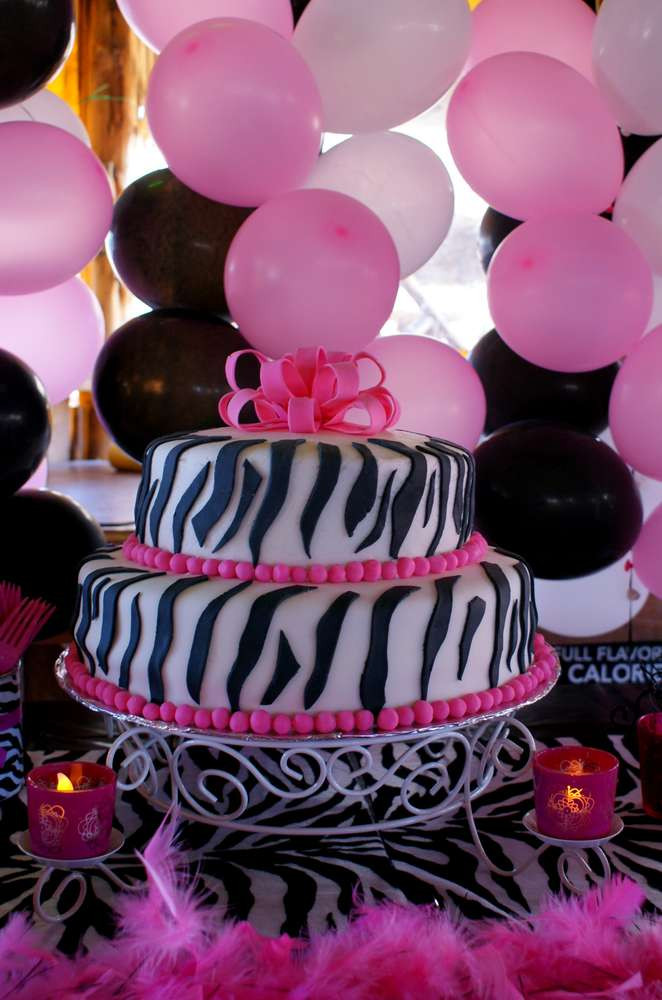 Zebra Birthday Decorations
 Pink Zebra Theme Birthday Party Ideas