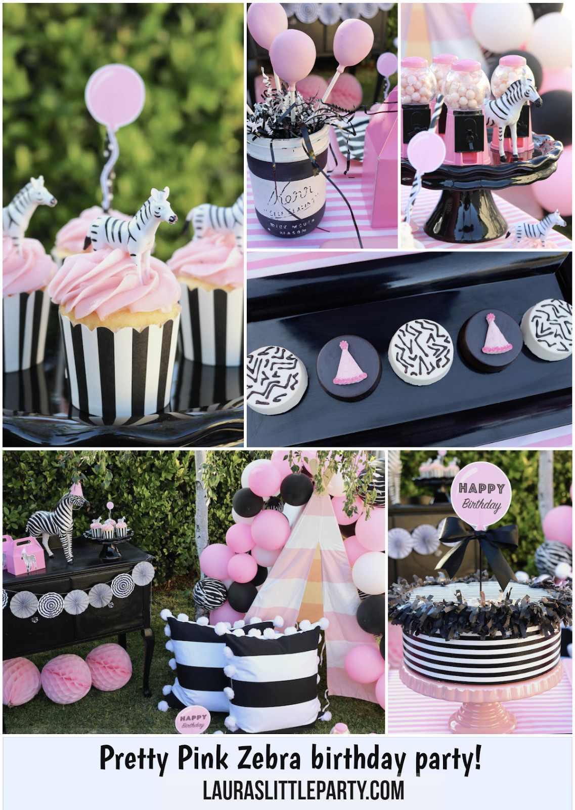 Zebra Birthday Decorations
 Pretty Pink Zebra themed birthday party LAURA S little