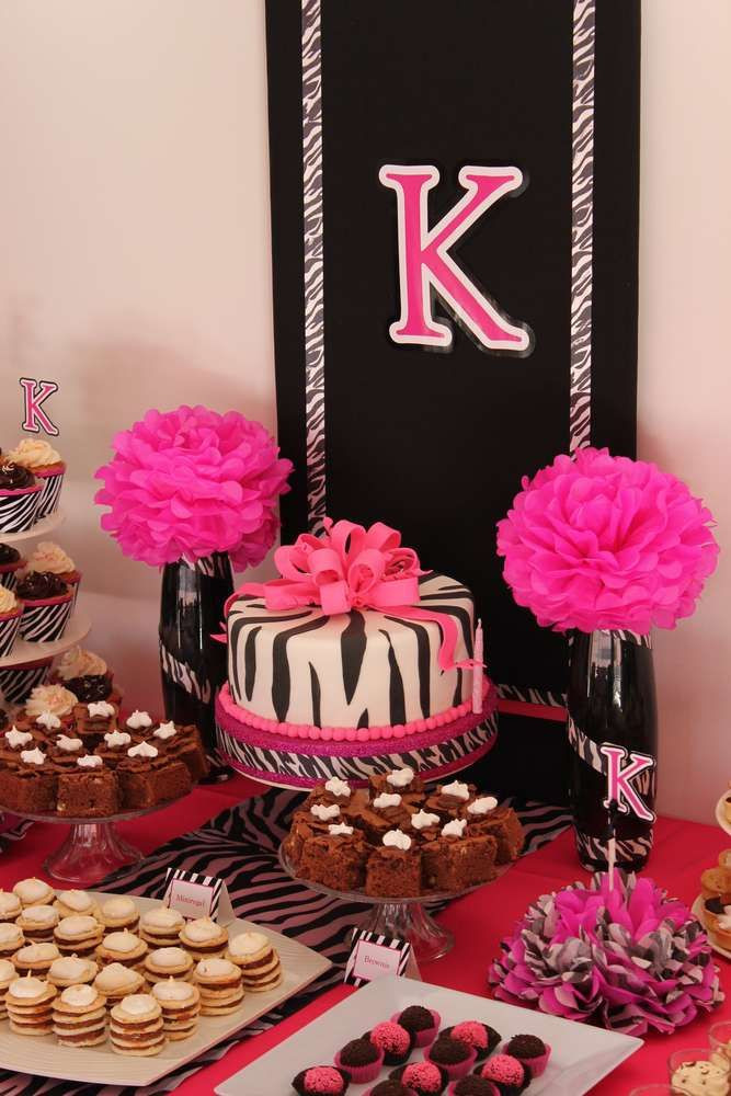 Zebra Birthday Decorations
 Pink Zebra Animal Print Birthday Party treats See more