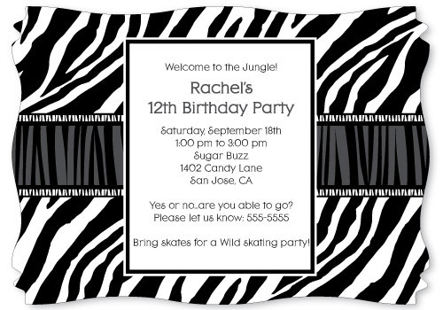 Zebra Print Birthday Invitations
 jungle party The Kid s Fun Review