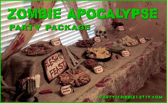 Zombie Birthday Decorations
 Zombie Apocalypse Party Package Printable DIY by