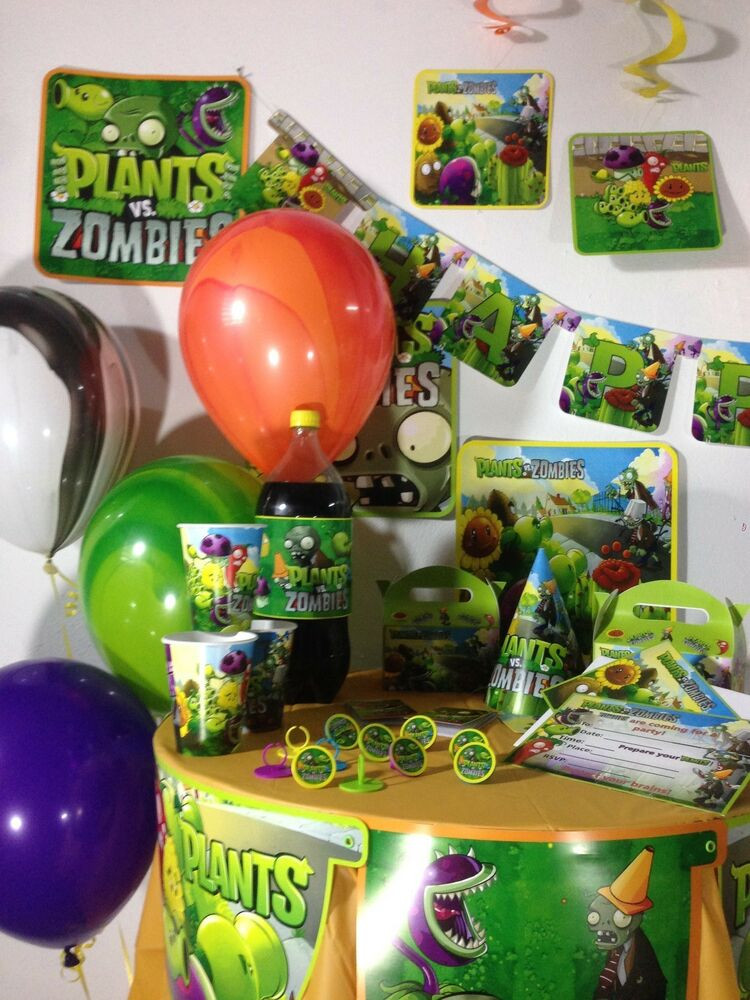 Zombie Birthday Decorations
 plants vs zombies happy birthday party pack supplies Free