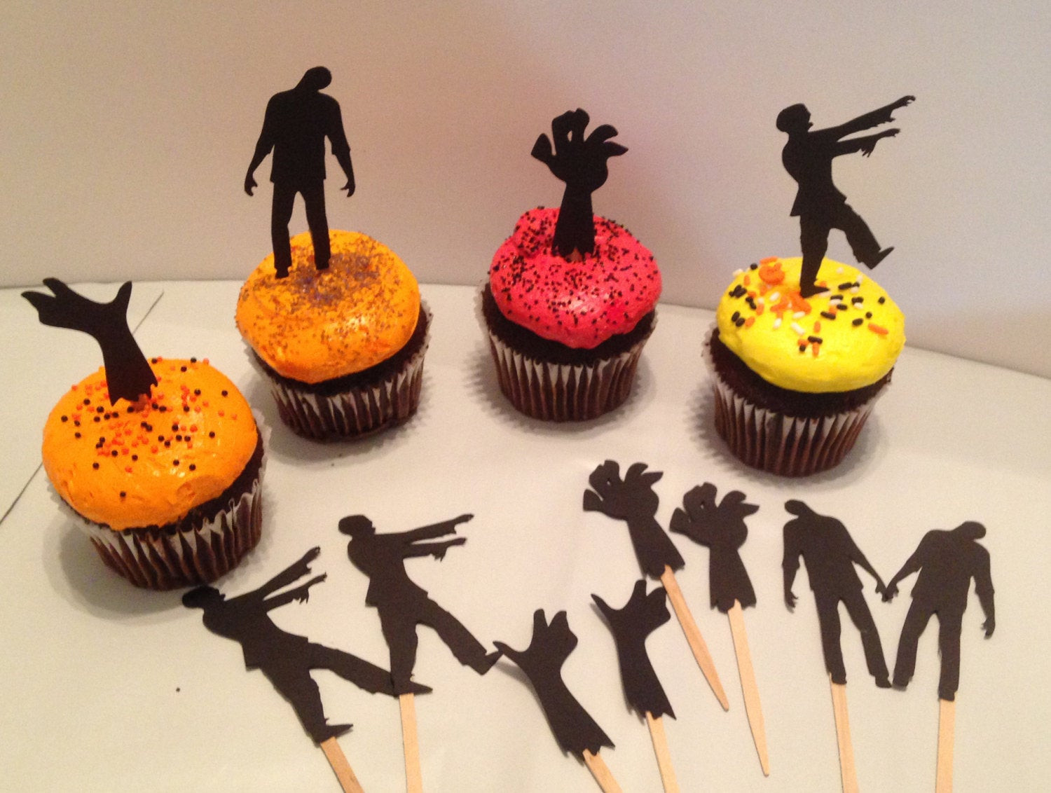 Zombie Birthday Decorations
 12 Zombie cupcake toppers Walking dead party Halloween
