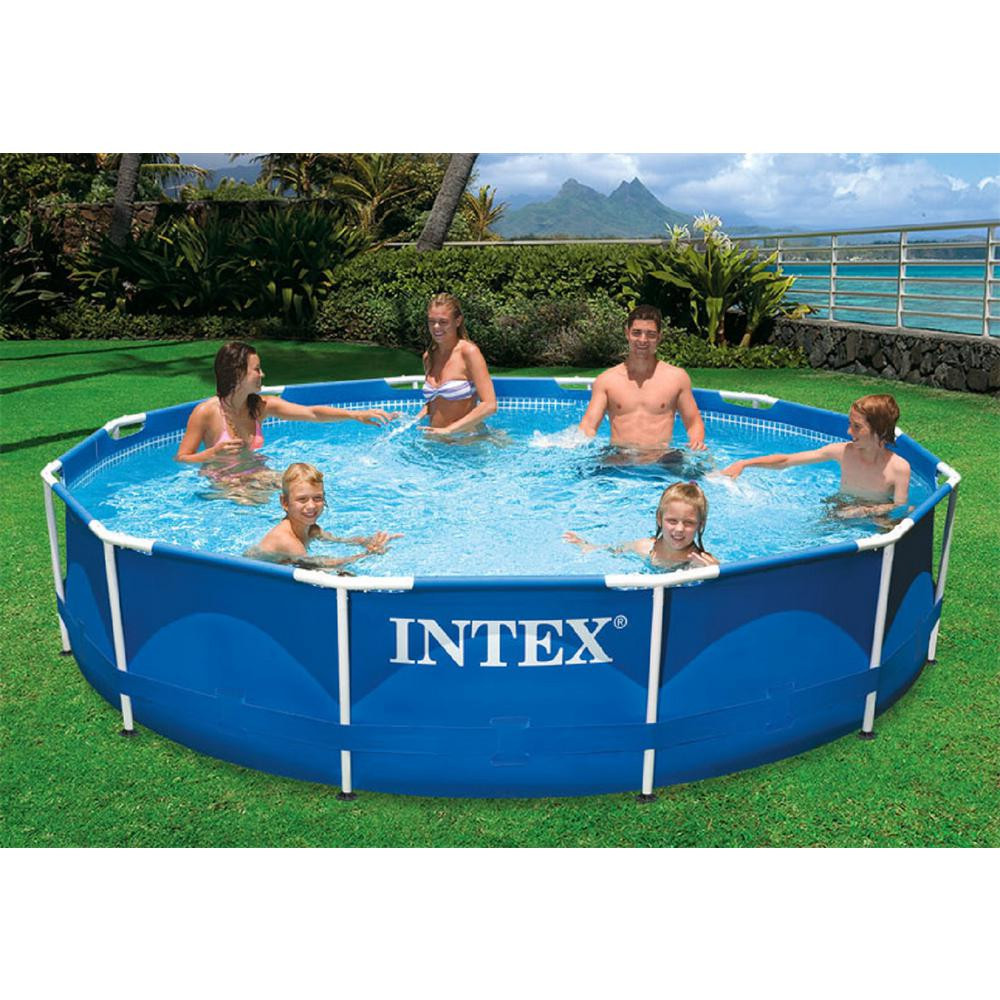 12Ft Above Ground Pool
 Intex 12 ft Round x 30 in D Metal Frame Ground