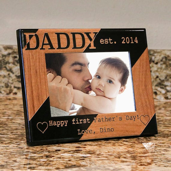 1st Fathers Day Gifts
 Personalized Dad Picture Frame Happy First Fathers by