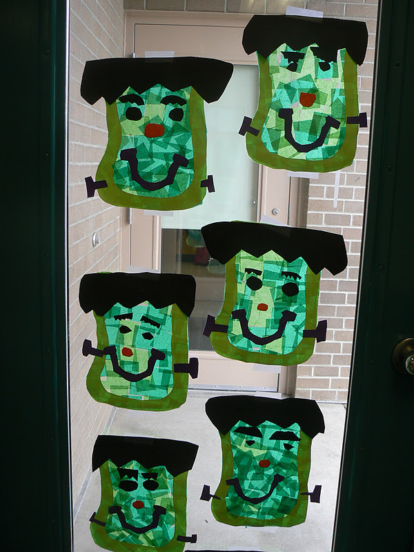 1st Grade Halloween Crafts
 Mrs T s First Grade Class Frankenstein Window Art