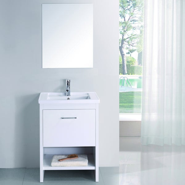 23 Inch Bathroom Vanity
 Shop Carter 23 inch White Single sink Vanity Set Free