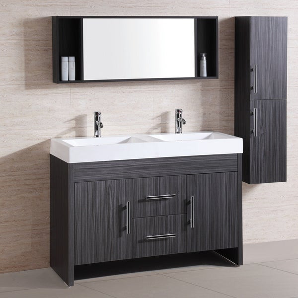 48 Double Sink Bathroom Vanity
 Resin Top 48 inch Double Sink Bathroom Vanity Set Free