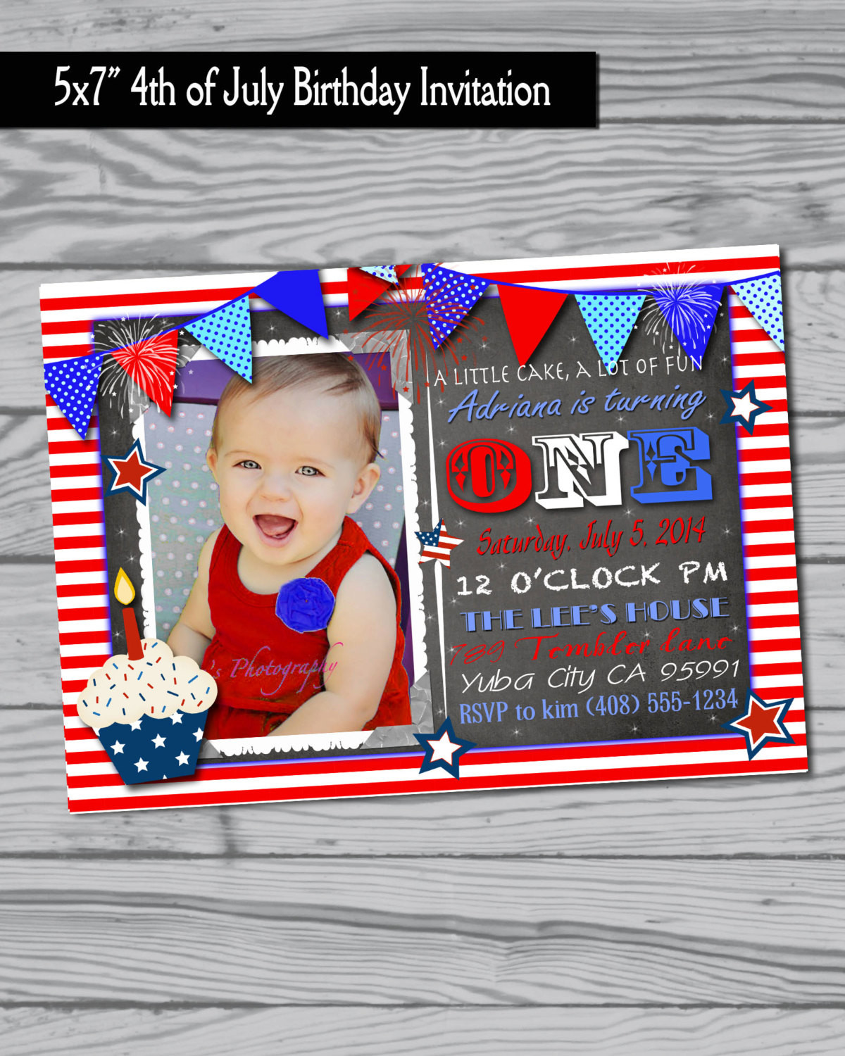 4th Of July Birthday Ideas
 4th of July Birthday Party Invitation fourth of July Party
