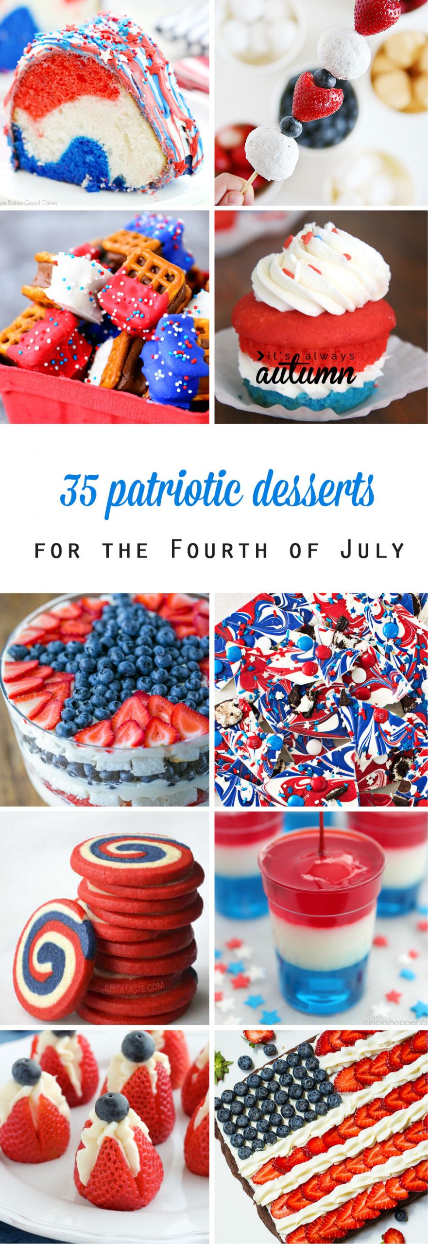 4th Of July Food
 20 red white and blue desserts for the Fourth of July