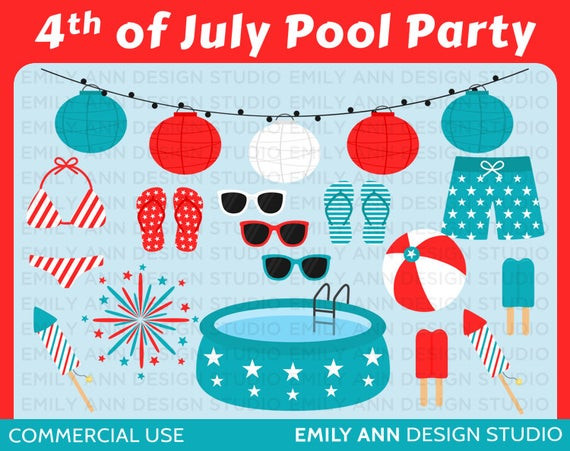 4th Of July Pool Party
 4th July Pool Party Fireworks Lantern Cute by