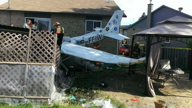 Backyard Flyer Crash
 Pilot 17 injured as plane crashes in backyard