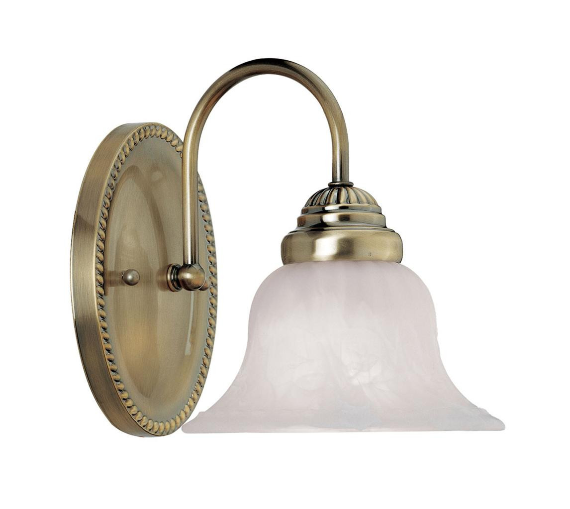 Bathroom Single Light Fixtures
 Livex Edgemont 1 Light Antique Brass Bathroom Vanity