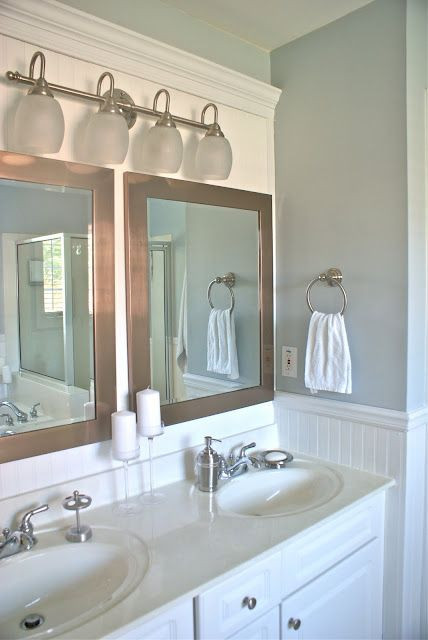 Bathroom Single Light Fixtures
 Master bath vanity 2 mirrors 1 light fixture