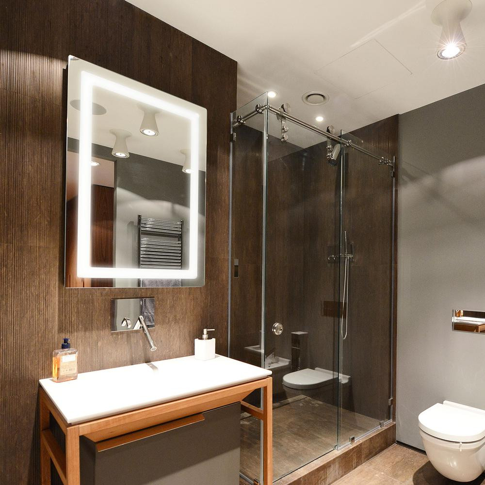 Bathroom Vanity And Mirror
 Bathroom Mirror Vanity Swan Backlit LED Touch OFF
