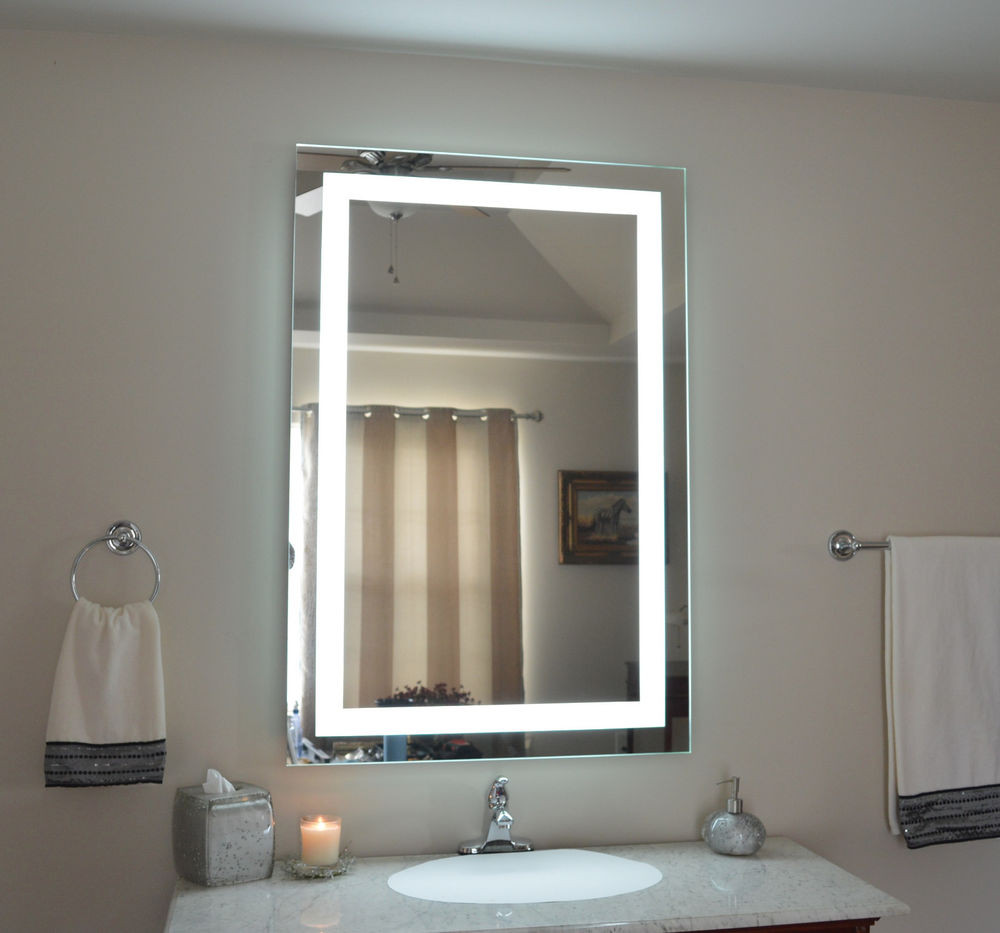 Bathroom Vanity And Mirror
 MAM 32" w x 48" t lighted vanity mirror wall