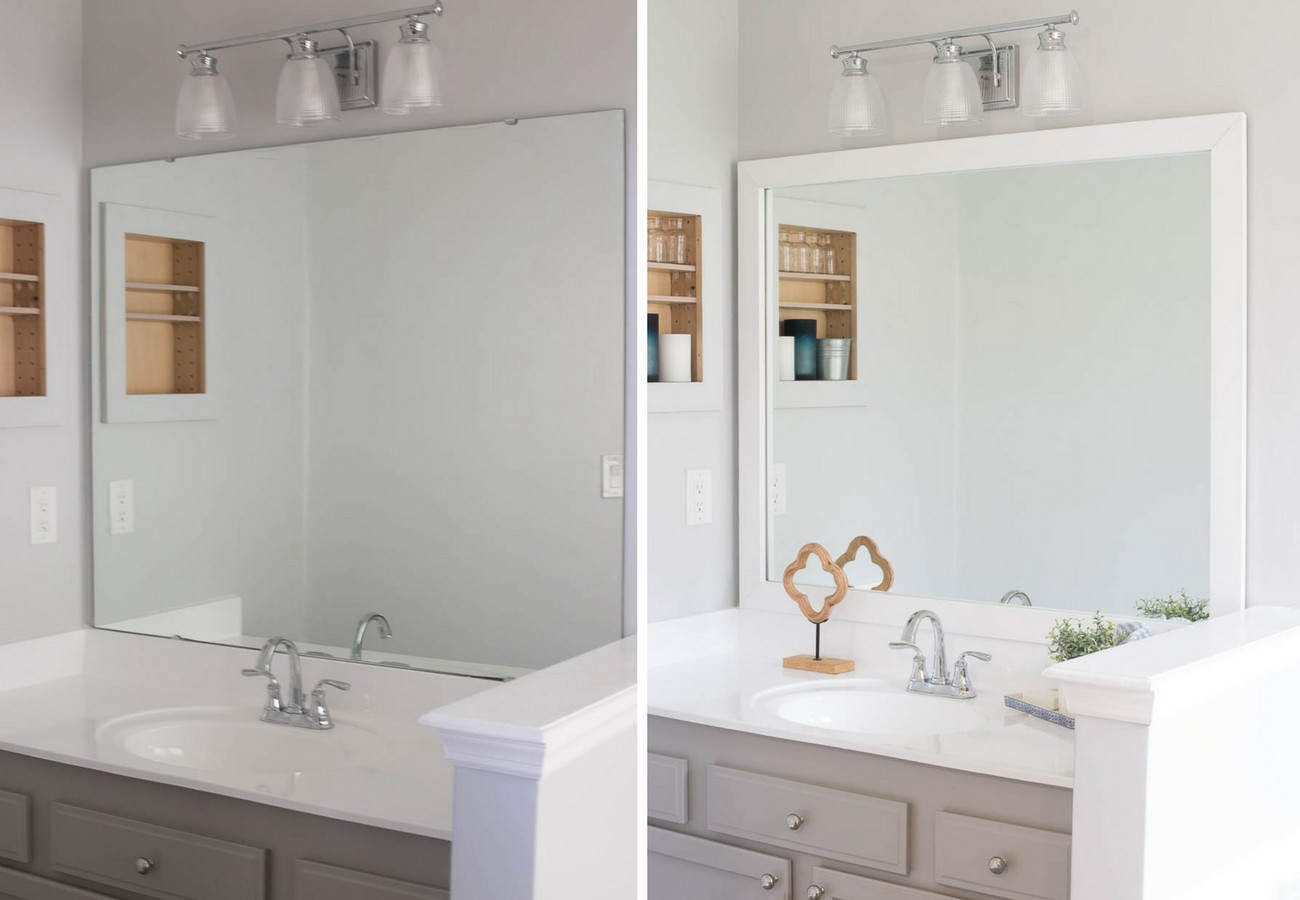 Bathroom Vanity And Mirror
 How to Frame a Bathroom Mirror Easy DIY project