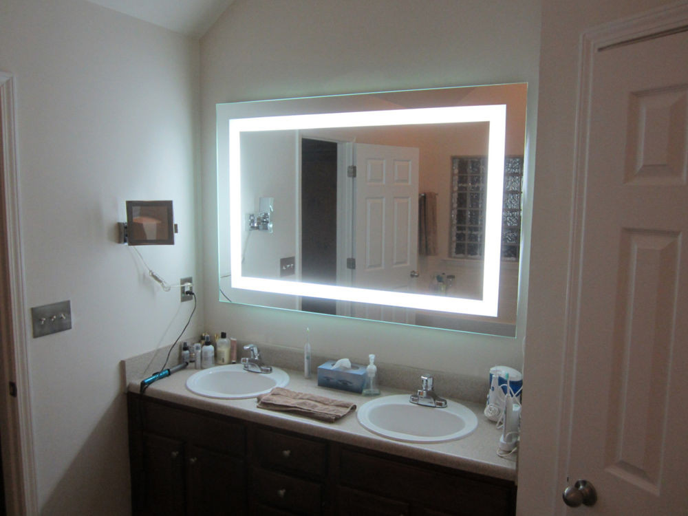 Bathroom Vanity And Mirror
 Lighted Vanity mirrors make up wall mounted 60" wide x