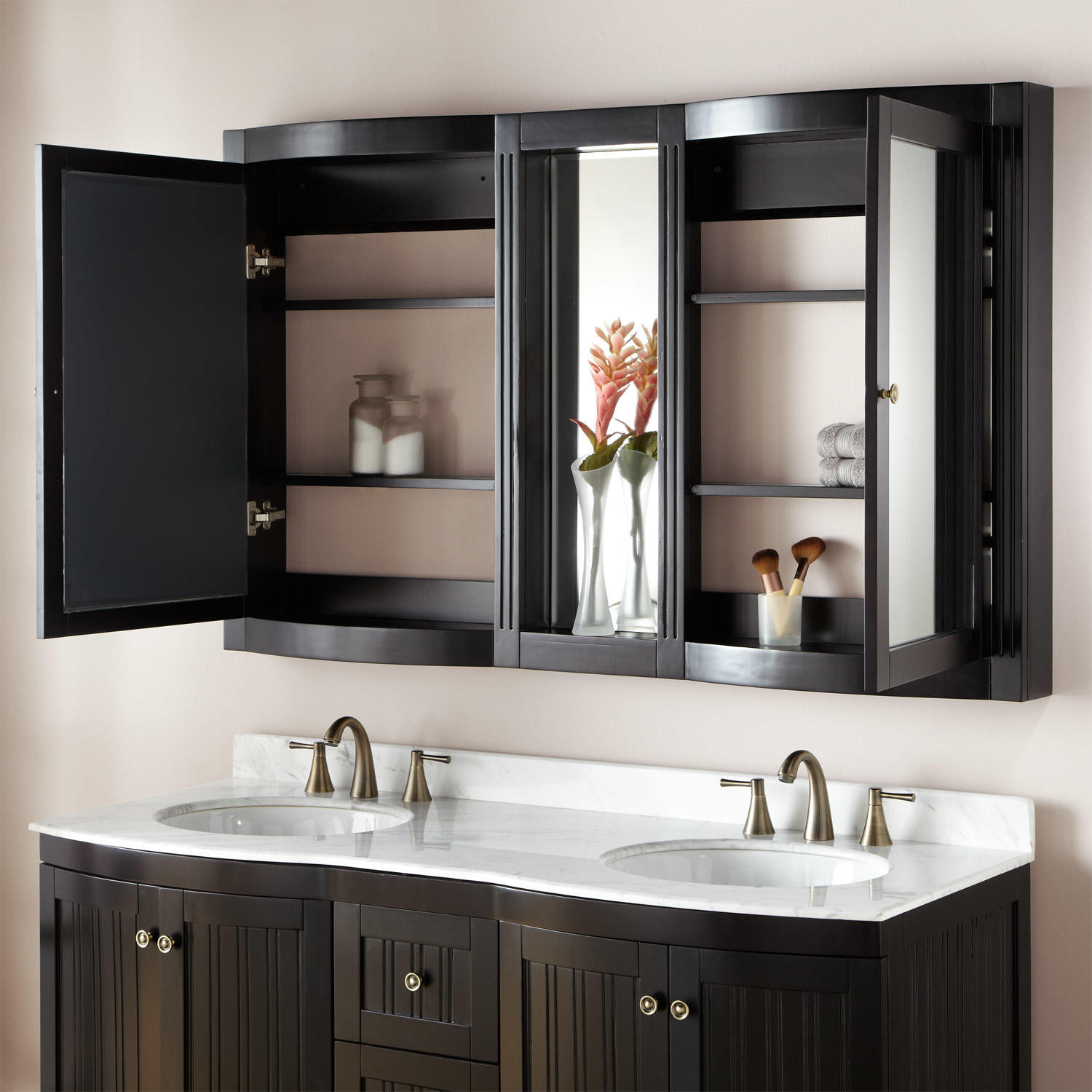 Bathroom Vanity With Mirror
 60" Palmetto Espresso Double Vanity Bathroom