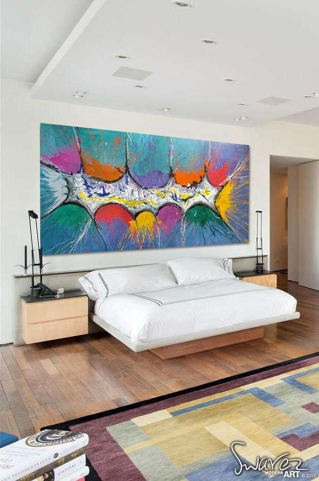 Bedroom Art Paintings
 Very big abstract canvas painting
