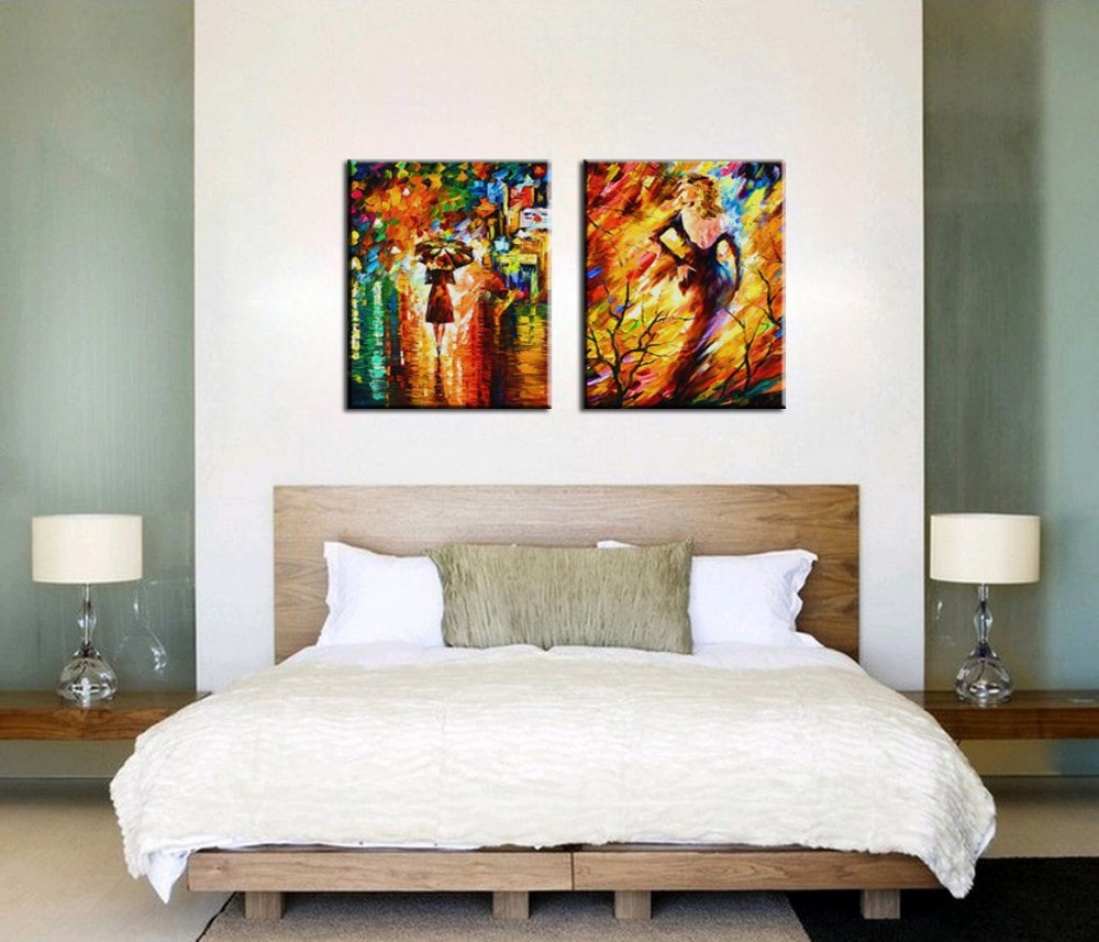 Bedroom Art Paintings
 Bedroom Decorated Knife paint landscape abstract modern