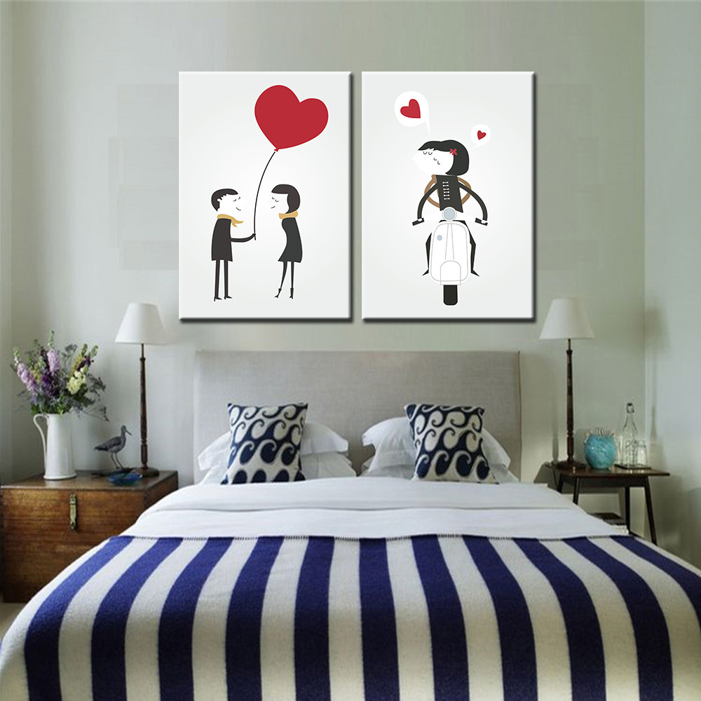 Bedroom Art Paintings
 Love Couple Canvas Wall Art