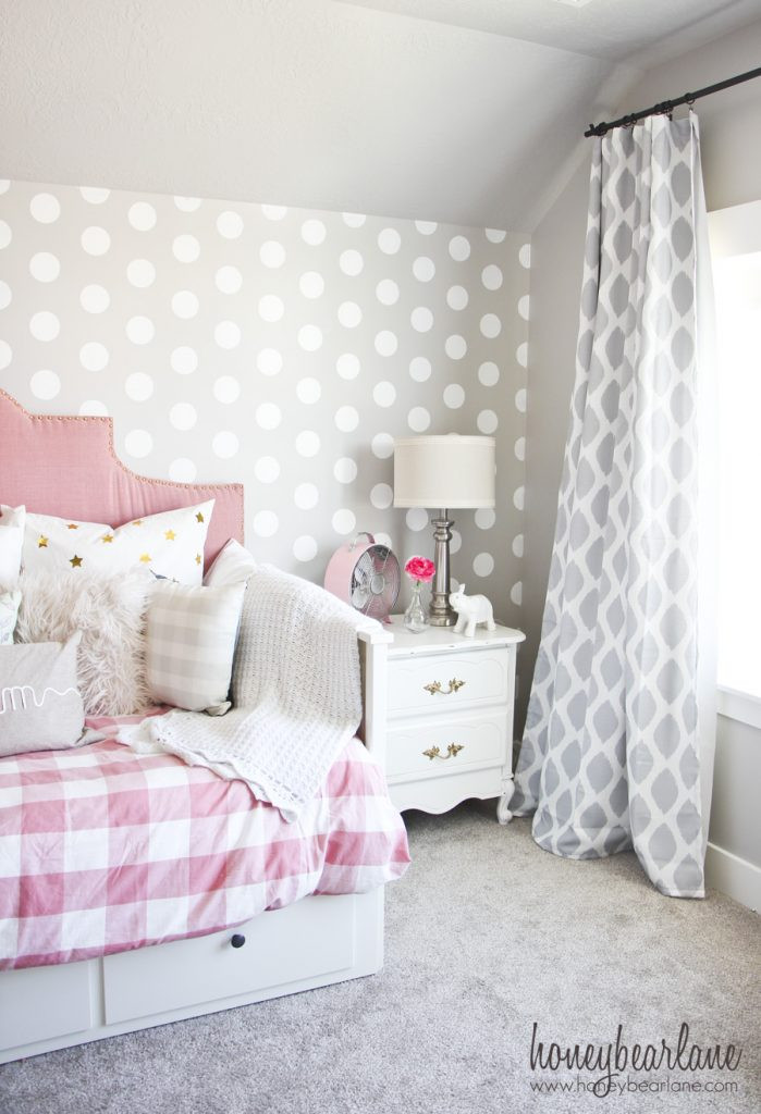 Bedroom For Girl
 Pink and Gray Girl s Bedroom HoneyBear Lane