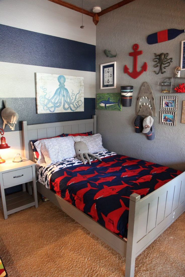 Boy Bedroom Theme
 Shark Themed Boy s Room in 2019 Big Boy Rooms