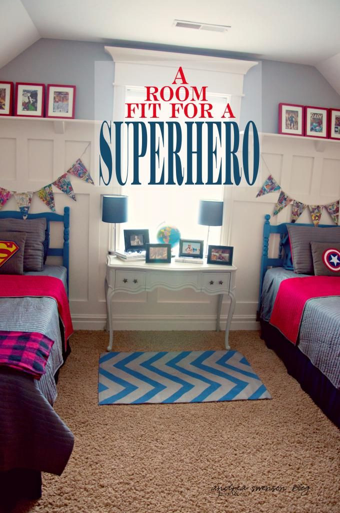 Boy Bedroom Theme
 Boys Superhero Bedroom Love the banner but maybe add the