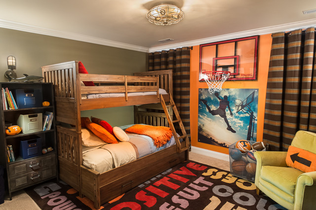 Boys Basketball Bedroom
 A Sports Fan Transitional Kids Boston by CHATHAM