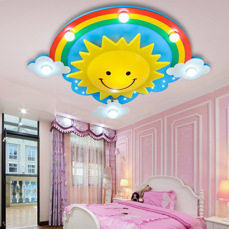 Childrens Bedroom Ceiling Lights
 Rainbow Sun Clouds LED Kids Room Ceiling Light Cartoon