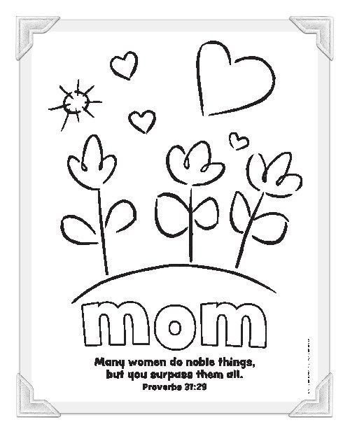 Christian Mothers Day Crafts
 Christian Mother Day Cards For Kids To Color