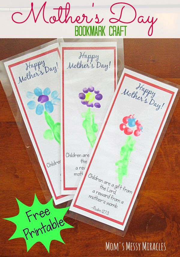 Christian Mothers Day Crafts
 Free Printable Bookmark Craft for Mother s Day