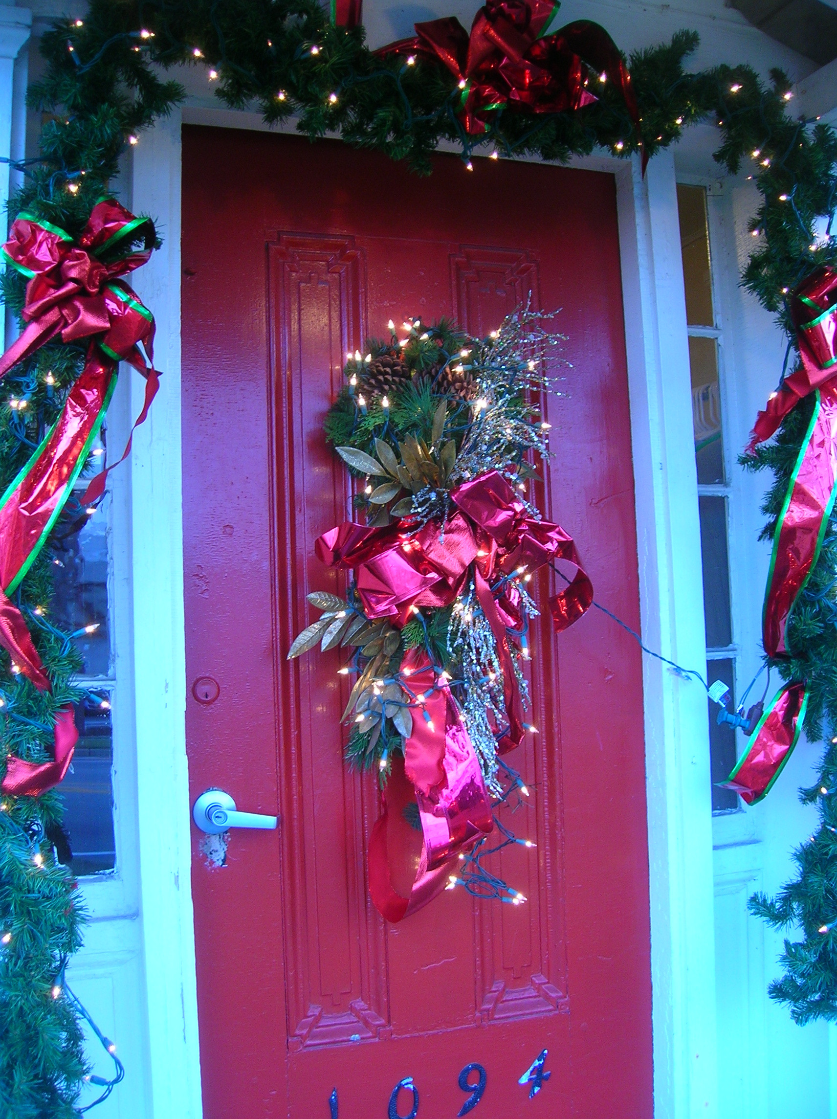 Christmas Door Decoration Ideas
 Ferns And Flowers