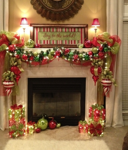 Christmas Fireplace Ideas
 ADD FIRE TO THE FIREPLACE AREA WITH MESMERIZING DECORATION