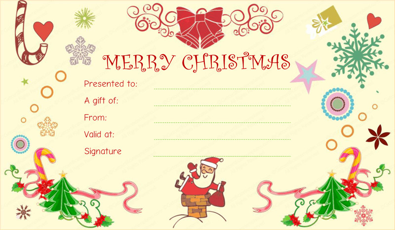 Christmas Gift Certificate Template Free
 20 Awesome Christmas Gift Certificate Templates to End 2017