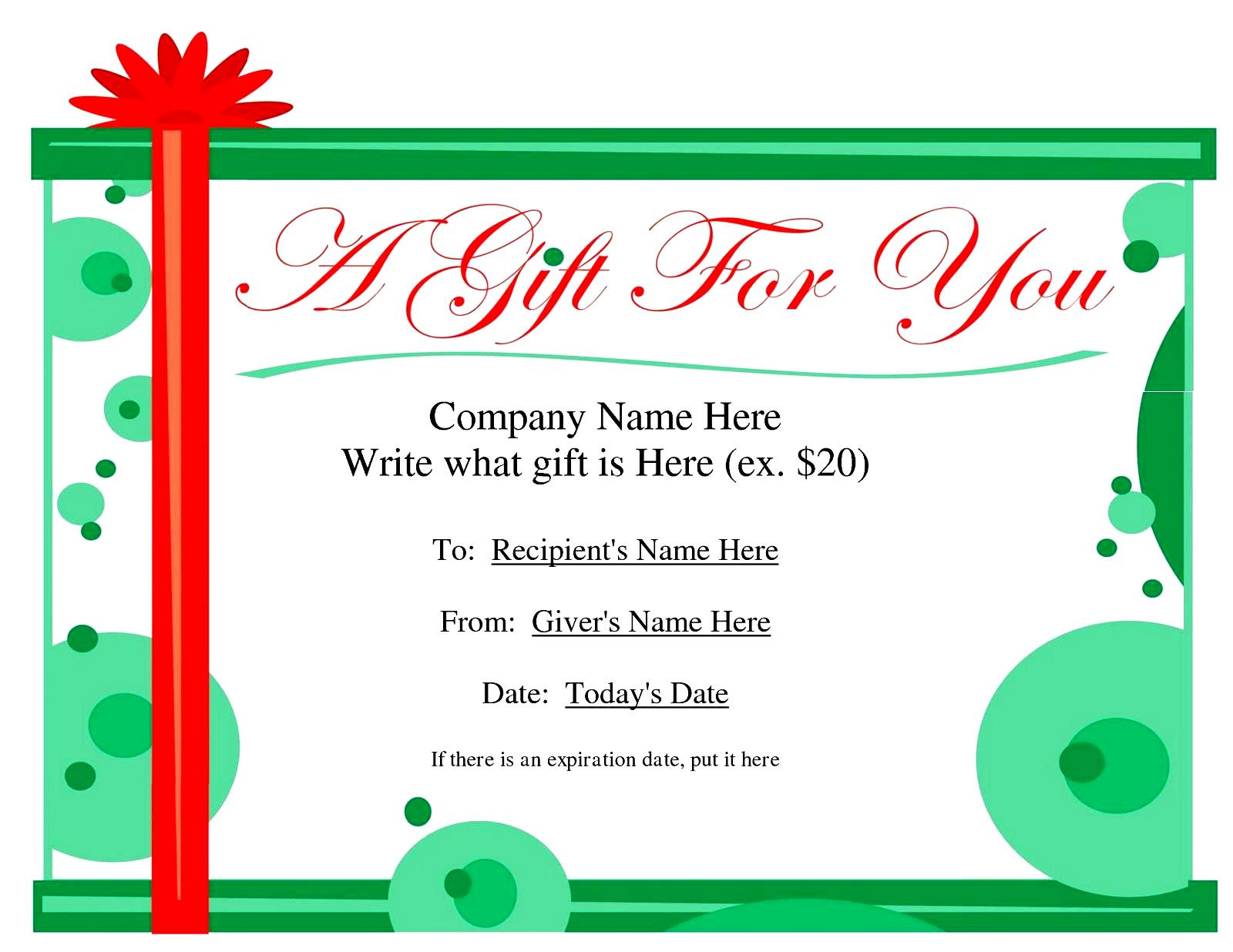 Christmas Gift Certificate Template Free
 Massage Gift Certificate Templates