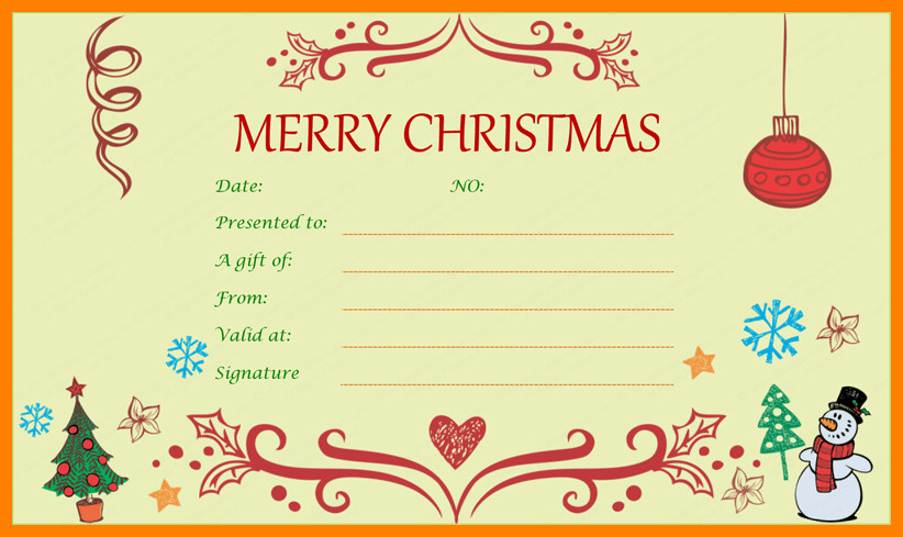 Christmas Gift Certificate Template Free
 9 christmas coupon template