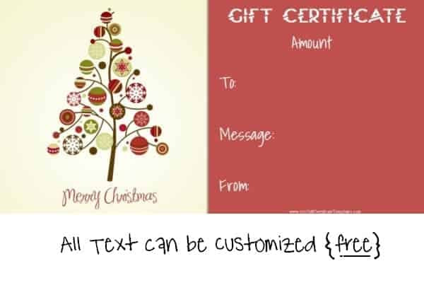 Christmas Gift Certificate Template Free
 Free Editable Christmas Gift Certificate Template