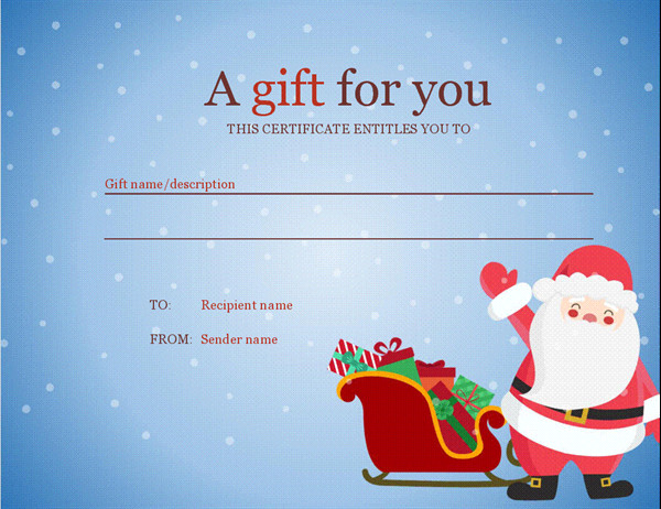 Christmas Gift Certificate Template Free
 Christmas t certificate Christmas Spirit design