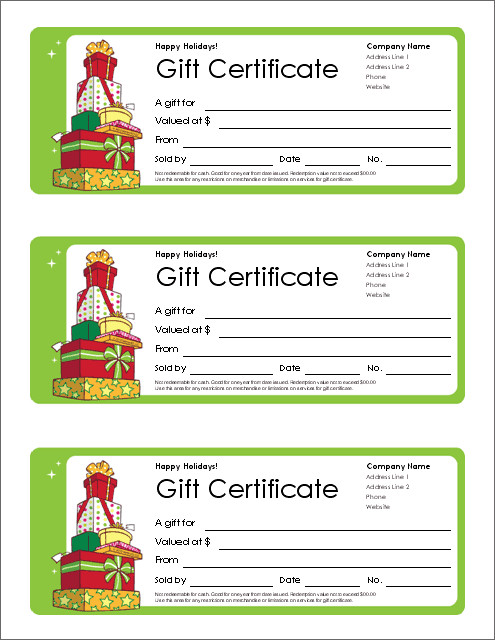 Christmas Gift Certificate Template Free
 Free Gift Certificate Template and Tracking Log