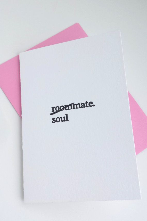 Christmas Gift For Roommates
 Letterpress Thinking of You Card Roommate by