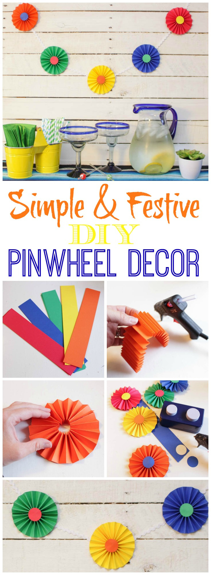 Cinco De Mayo Decorations Diy
 Simple Pinwheel Garland for Party Décor Cinco de Mayo DIY
