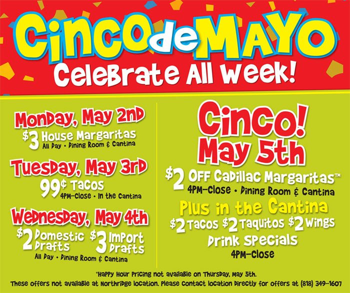 Cinco De Mayo Food Specials Near Me
 Cinco De Mayo Food & Drink Specials All Week El Torito