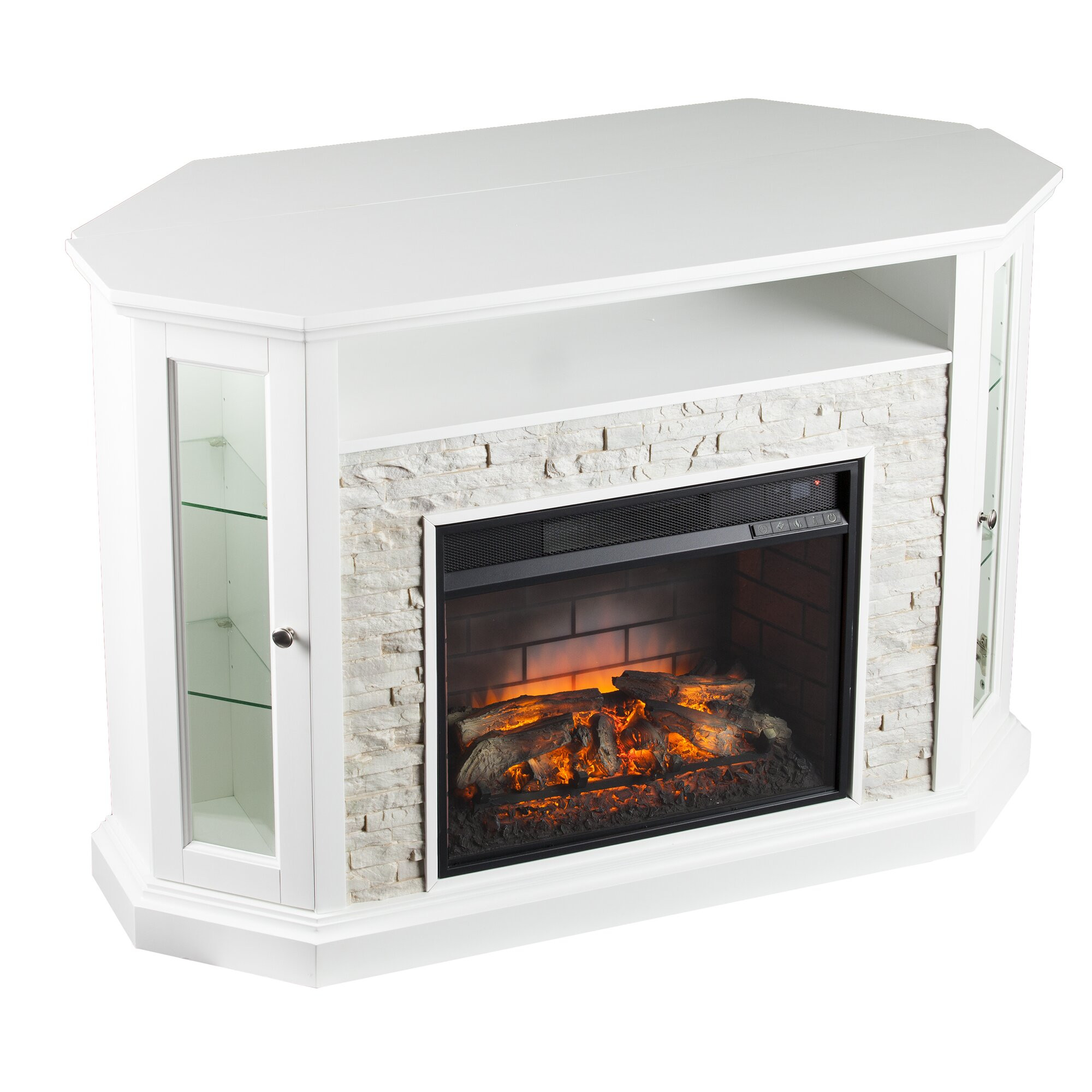 Corner Tv Stand Electric Fireplace
 Alcott Hill Montpelier Corner Convertible 50" TV Stand